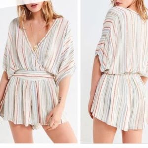 Multicolor striped UO Romper